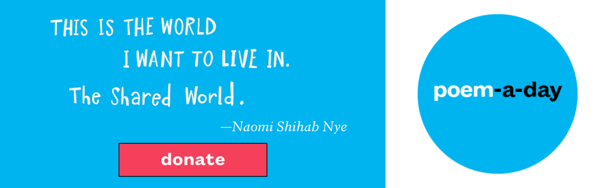 Poetry quote from Naomi Shihab Nye with Poem a Day logo