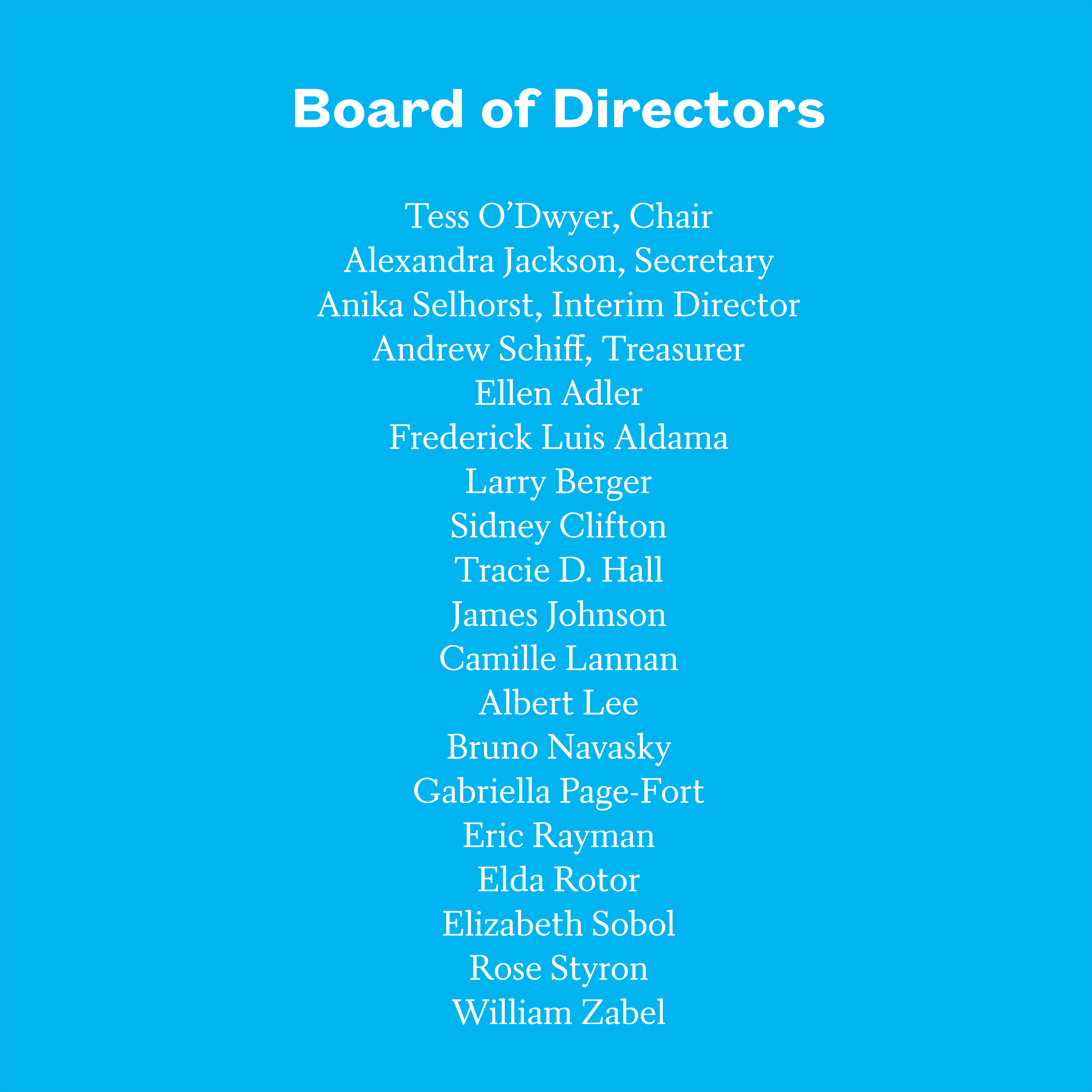 Board of Directors as of 9.12.25