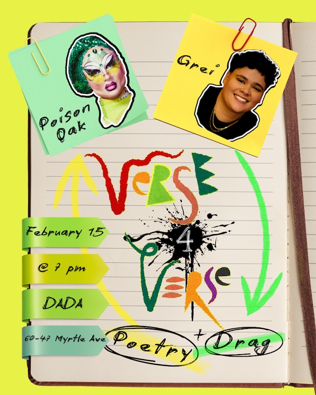 Verse4Verse: Drag + Poetry flyer
