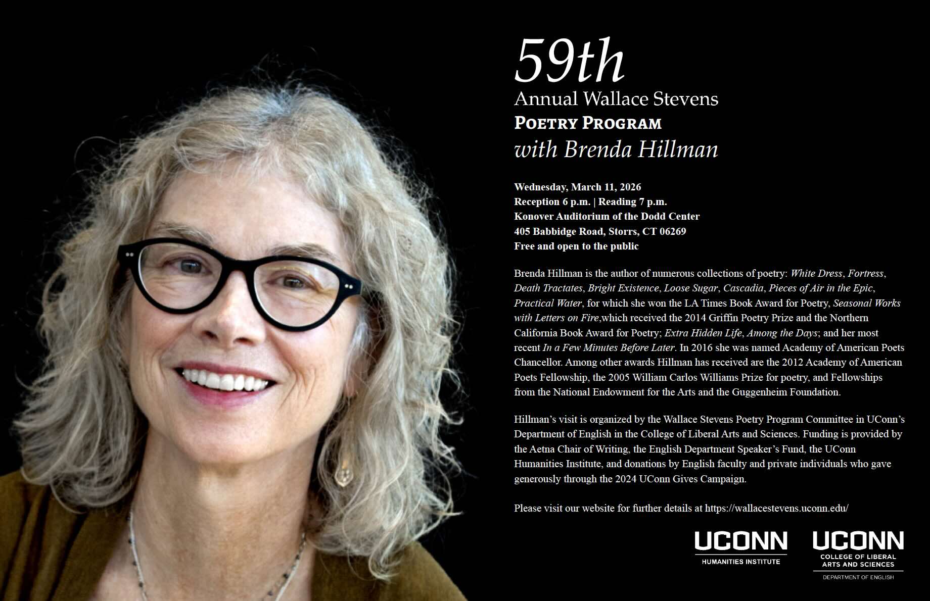 59th Annual Wallace Stevens Poetry Program with Brenda Hillman