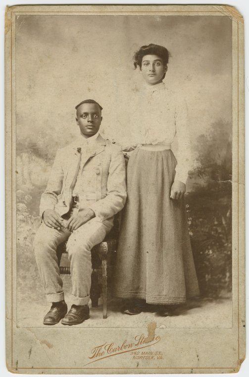 Schomburg Center for Research in Black Culture, Photographs and Prints Division, The New York Public Library. [Studio portrait of a young couple, he seated, she with hand on his shoulder.] New York Public Library Digital Collections.
