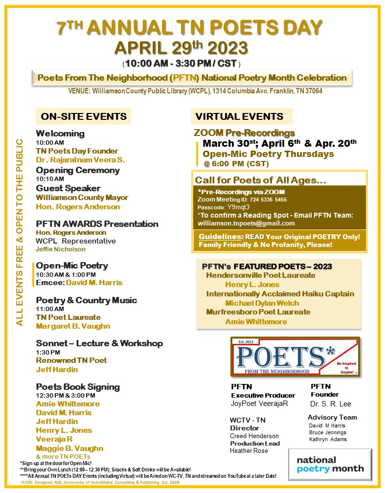 7th Annual Tennessee Poets Day Flyer
