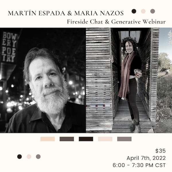 Martín Espada & Maria Nazos: A Fireside Chat & Generative Webinar