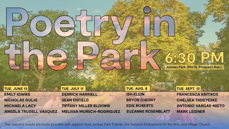 July's event features readings from Derrick Harriell, Sean Enfield, Tiffany Miller, and ​​Melissa Mursch-Rodriguez
