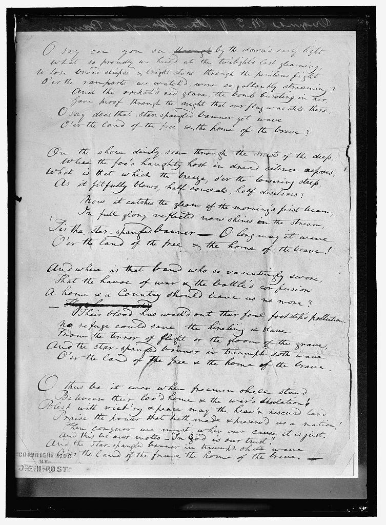 Original Manuscript of Francis Scott Key's 'Star Spangled Banner' 