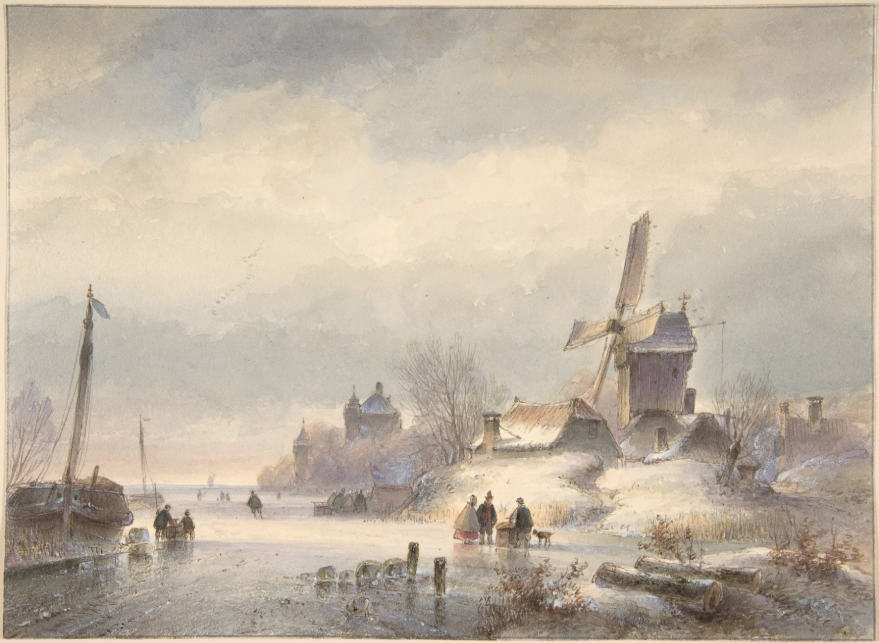 Winter Landscape with Frozen River