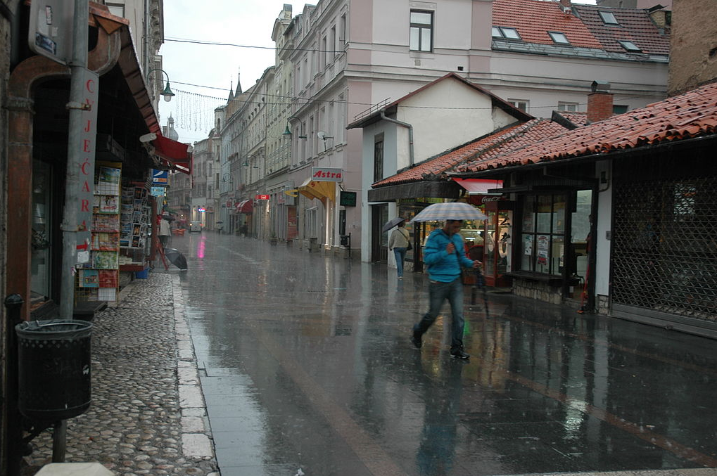 Rain in Ferhadija Street