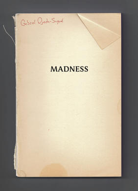 Jacket cover for Madness by Gabriel Ojeda-Sagué 