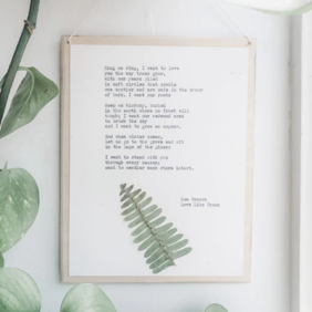 Custom Poem with Pressed Flower