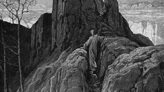 Purgatorio, Canto IV, engraved by Gustave Doré
